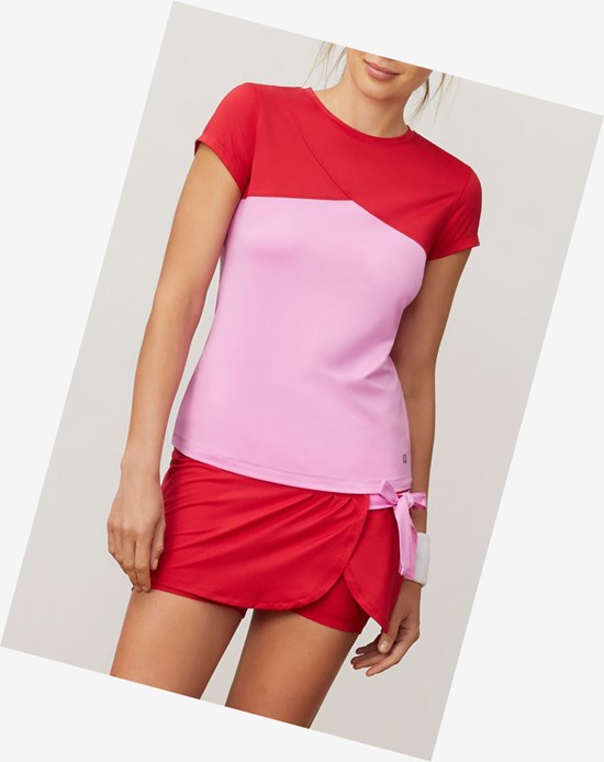 Fila 30 Love Petal Cap Sleeve Tee Cycl/Crim | 9206OBMQH