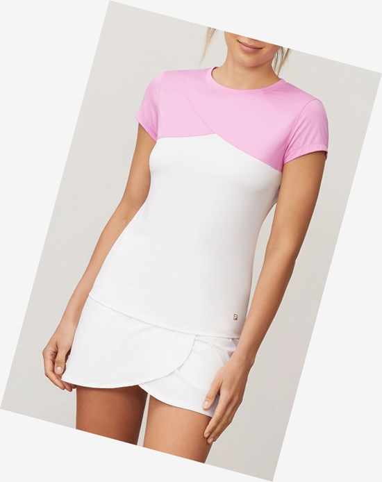 Fila 30 Love Petal Cap Sleeve Tee Wht/Cycl | 5287TFKJY