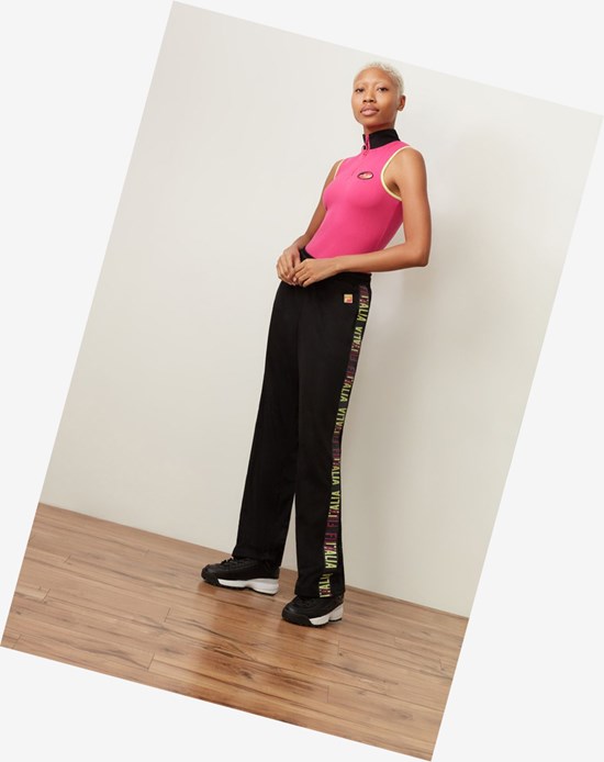 Fila Adora Larghe Leg Pant Blk/Fprp/Sgrn | 9576RMYEQ