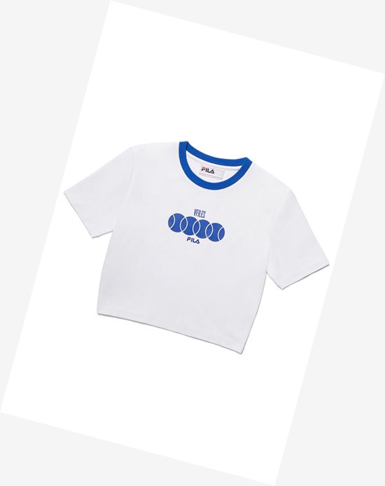 Fila Alaina Crop Tee Bianche Bianche | 0647TWIMK