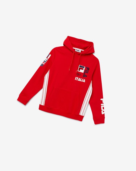 Fila Anders Hoodie Rosse Bianche | 3784CJQWG
