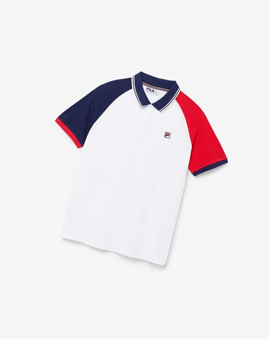 Fila Apollo Polo Bianche Blu Marino Rosse | 5670IWPGC