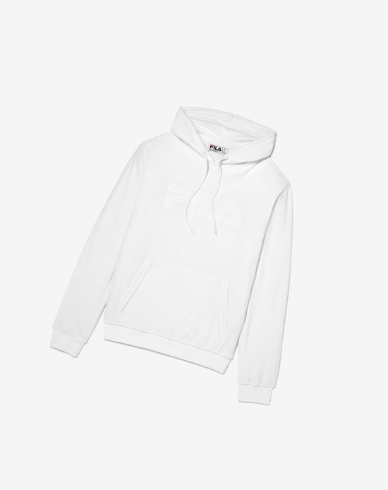 Fila Asher Velour Hoodie Bianche | 3549BVKWC
