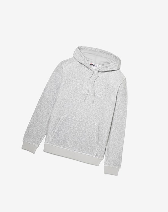 Fila Asher Velour Hoodie Grigie Chiaro | 1329PWZRX