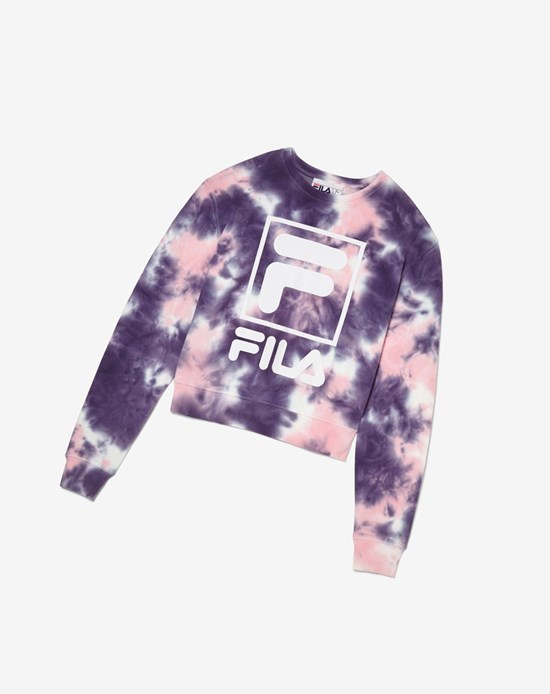 Fila Ashley Tie Dye Sweatshirt Rosa | 4018OQGWH