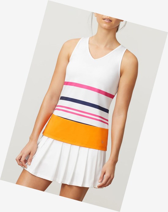 Fila Awning Full Coverage Tank Wht/Wht/Orpl | 3721WPNJQ