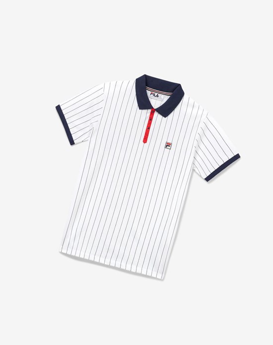 Fila Bb1 Polo Bianche Blu Marino Rosse | 7219ZFMTU