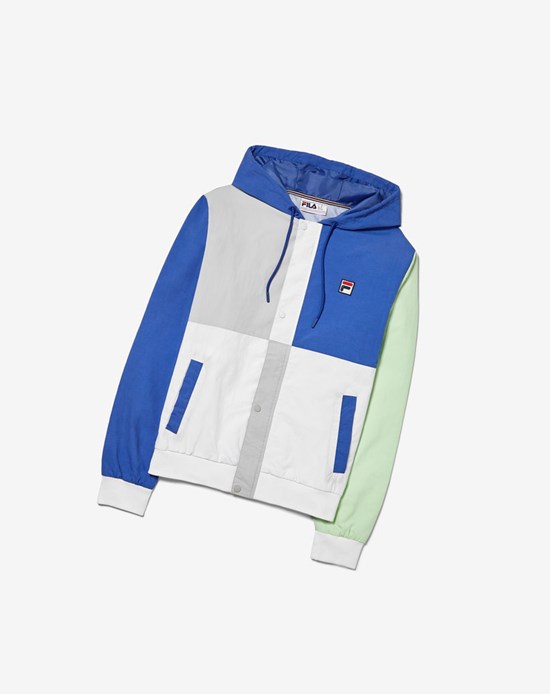 Fila Bem Color Blocked Light Weight Jacket Blu Bianche Grigie | 4597AQVTP