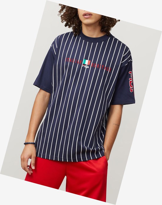 Fila Benjamin Tee Peac/Wht/Cred | 1238BMVEQ