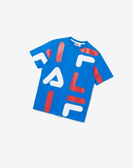 Fila Bennet Tee Blu Rosse Bianche | 2346YCOLD