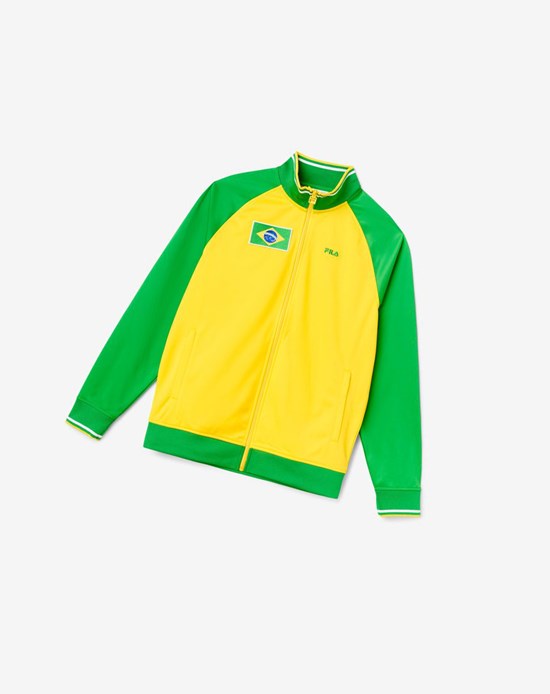 Fila Brazil Pista Jacket Gialle Verdi Bianche | 1467EXVLN