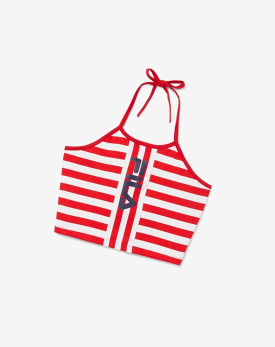 Fila Brinley Halter Tank Rosse Bianche | 3047FAWID