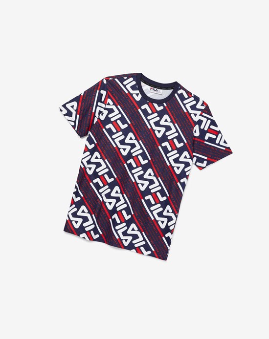 Fila Calvin Tee Bianche Rosse | 7143KDWOQ