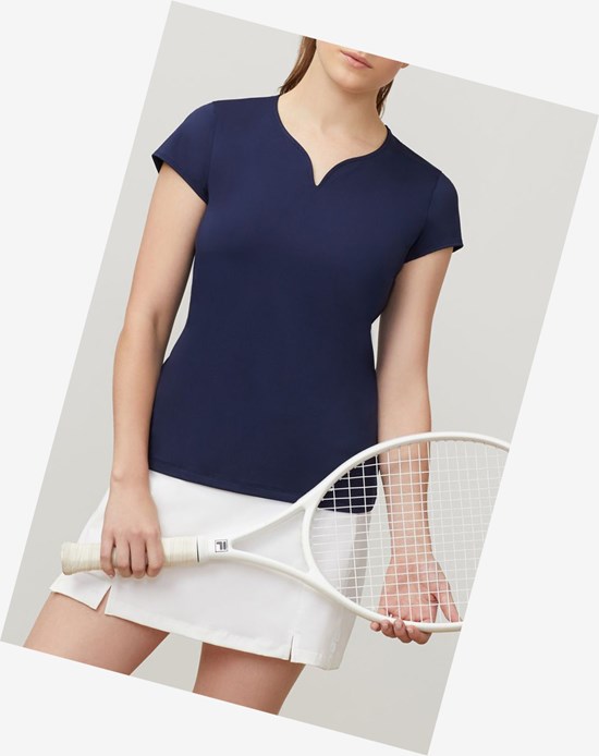 Fila Cap Sleeve Top Blu Marino | 4873DRASP