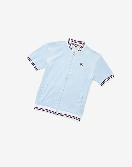 Fila Carezzi Velour Jacket Cblu/Wht/Cred | 0419HTOSB