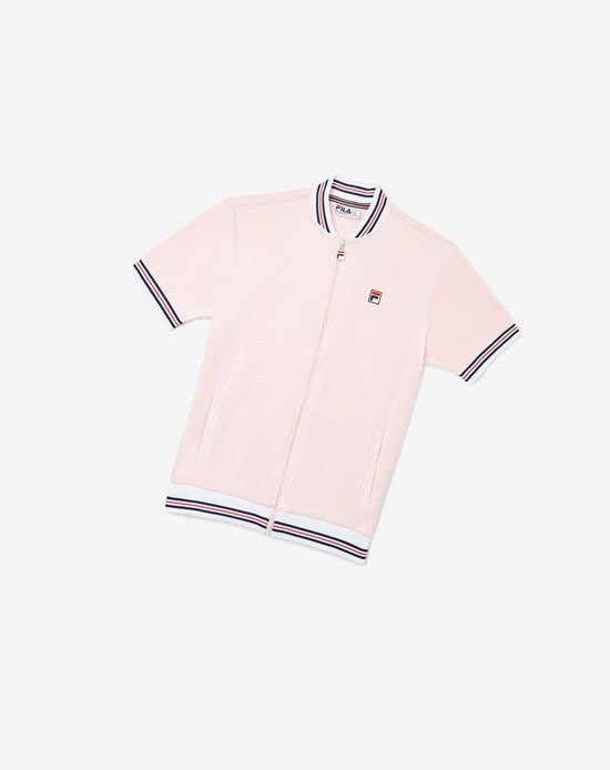 Fila Carezzi Velour Jacket Pkchk/Wht/Cred | 6781QGLEX