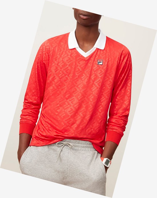 Fila Carter Johnny Collar Polo Cred/Wht | 8613GZFYI