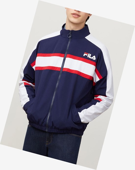 Fila Carter Woven Jacket Peac/Wht/Cred | 7360HTRSG