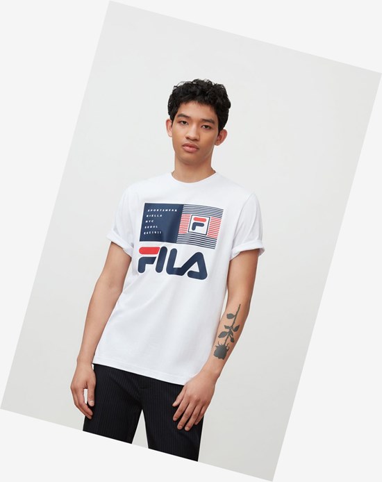 Fila Celso Grafica Tee Bianche | 5910DSYZK