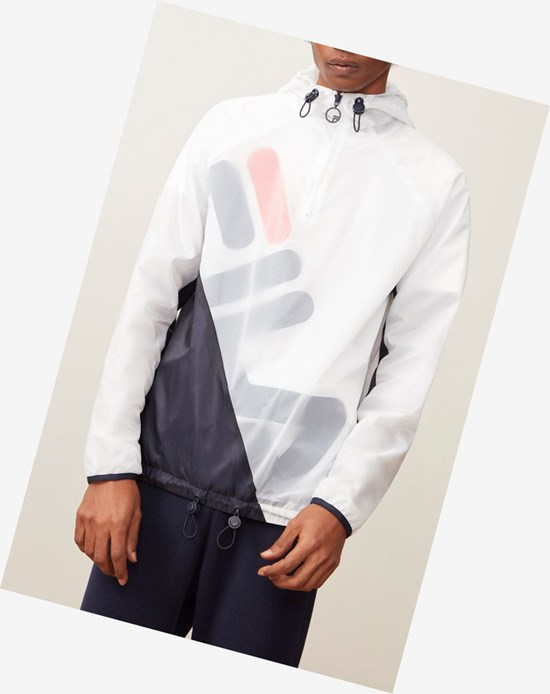 Fila Cohen 1/4 Zip Vento Jacket Wht/Peac/Cred | 9034KTJYN