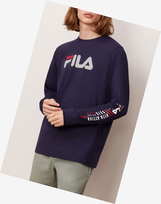 Fila Collinson Long Sleeve Tee Peac/Cred/Wht | 7810NVAFW