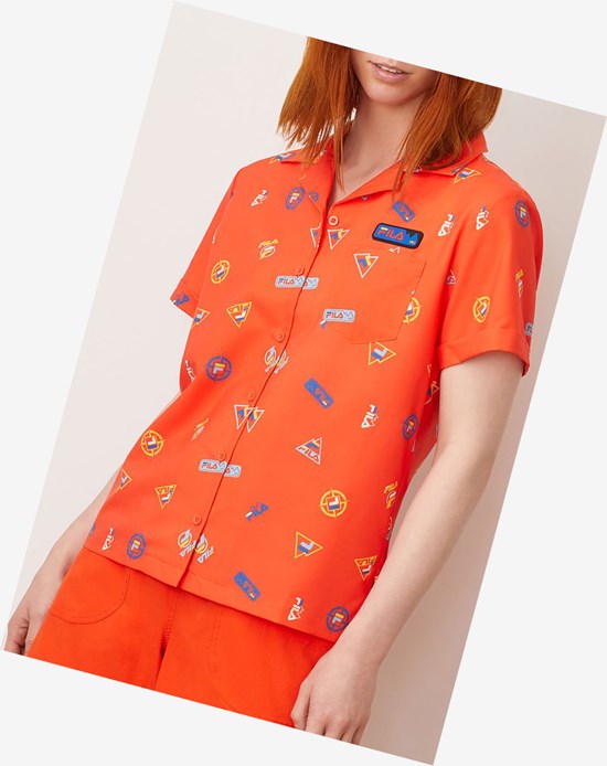 Fila Confetti Cabana Shirt Tangerinetango | 6482RPGFV