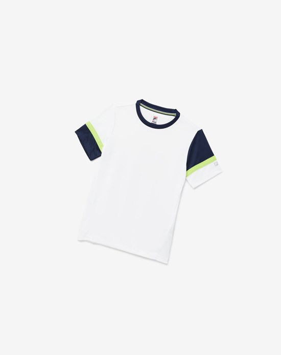 Fila Core Doubles Crew Bianche Blu Marino | 2567GLZSB