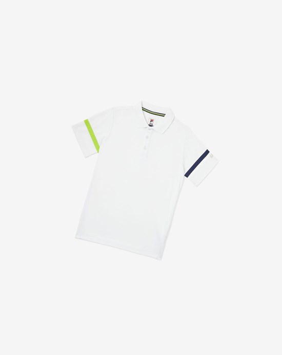 Fila Core Tennis Polo Bianche Blu Marino | 7326CYIQA