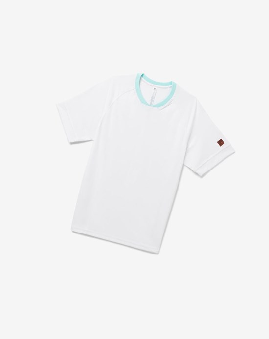 Fila Cross Court Corta Sleeve Crew Bianche Blu Blu | 7642RAKYN