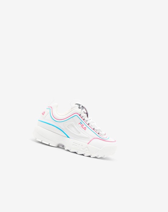Fila Disruptor 2 Contrast Piping Sneakers Bianche Rosa Blu | 0753TJLVC