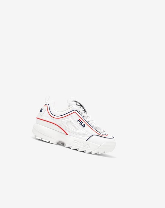 Fila Disruptor 2 Contrast Piping Sneakers Bianche Blu Marino Rosse | 5687DGURI