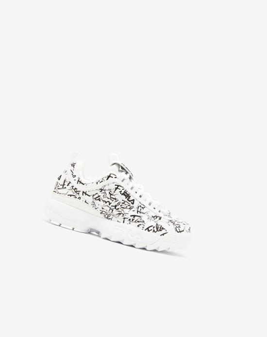 Fila Disruptor 2 Graffiti Sneakers Bianche Nere Bianche | 3706NLHPO