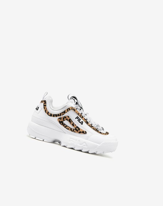 Fila Disruptor 2 Leopard Sneakers Bianche Nere Bianche | 7456IZODV