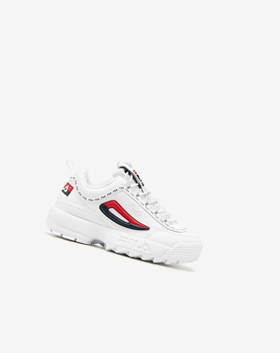 Fila Disruptor 2 Premium Repeat Grosso Sneakers Bianche Blu Marino Rosse | 1435IMBFP