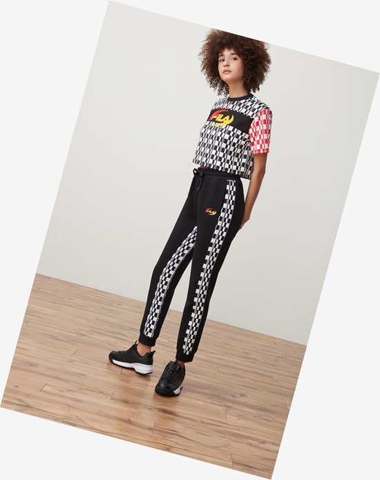 Fila Dita High Vita Jogger Blk/Wht/Cred/Gf | 7204RYIDE