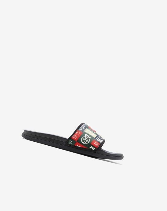 Fila Drifter Lux Patchwork Ciabatte Sandals Nere Rosse | 0638COJHQ