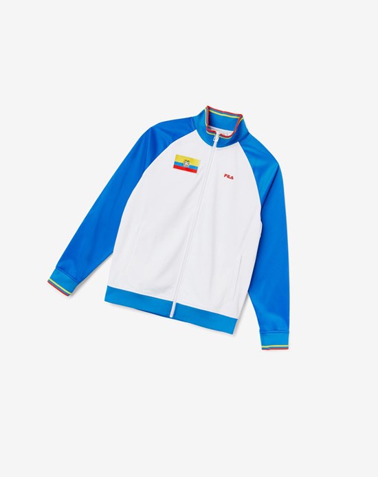 Fila Ecuador Pista Jacket Bianche Blu Rosse Gialle | 9146VHZMD