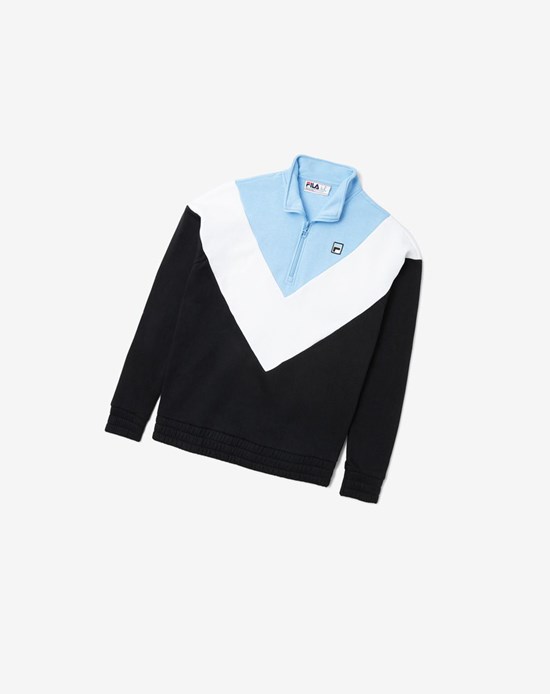 Fila Ekanta 1/4 Zip Nere Blu Bianche | 0427YEHCO