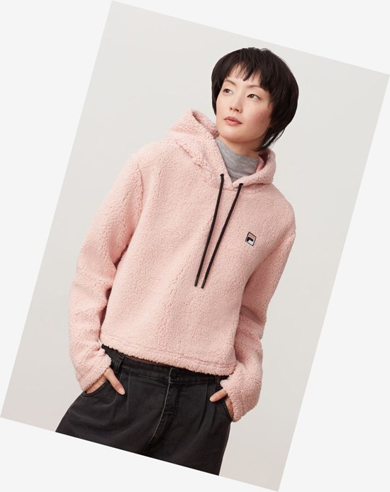 Fila Ember Crop Hoodie Pskn/Blk | 5182TCMOB