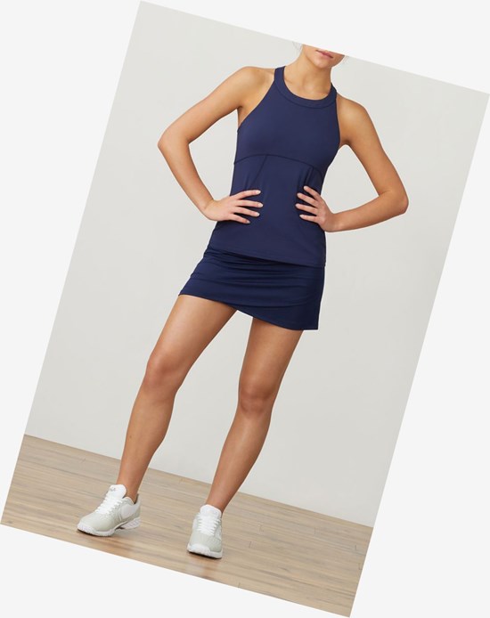 Fila Essentials Halter Tank Blu Marino | 8762DHPSG