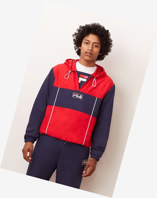 Fila Europa 1/2 Zip Vento Jacket Peac/Cred/Wht | 1098CSQAJ