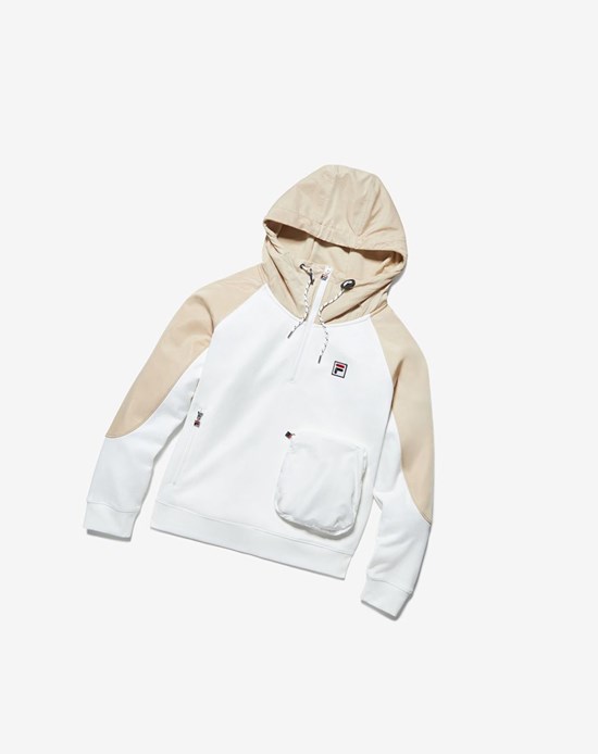 Fila Fila Milano 1/2 Zip Hoodie Fila Off-white | 5671DKUVA