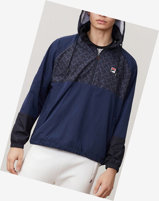 Fila Fila Milano 1/2 Zip Pista Jacket Blu Marino | 5084FCATJ