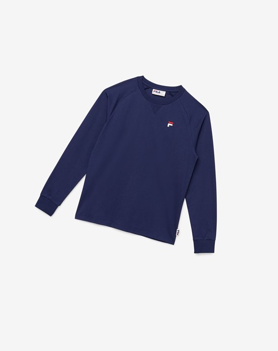 Fila Flynn Long Sleeve Tee 410 Peacoat | 7045XQKVP