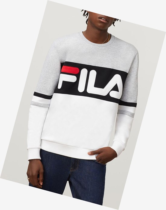 Fila Freddie Sweatshirt Wht/Lgrym/Blk | 2389FBQJE