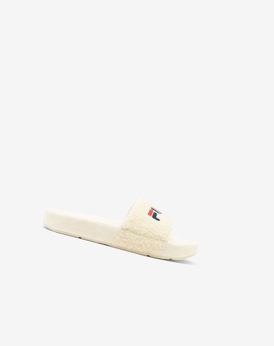 Fila Fuzzy Drifter Ciabatte Sandals Crema Blu Marino Rosse | 9254NLWPV