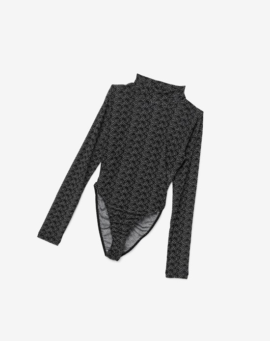 Fila Gaganga Sheer Bodysuit Nere Bianche | 3076QAHJY