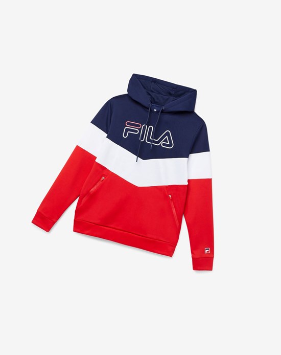 Fila Gerado Tech Hoodie Rosse Bianche | 8201UEFAT