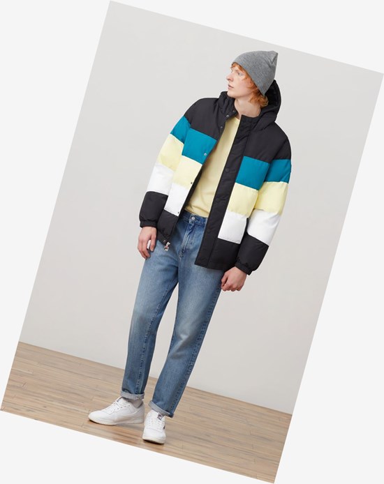 Fila Giovanni Puffa Jacket Blk/Hblu/Gfus | 9728BSDPZ