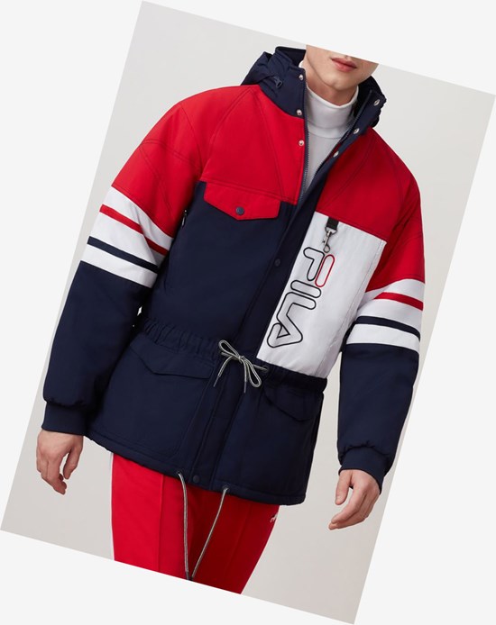 Fila Golia Parka Jacket Peac/Cred/Wht | 5861LCYGX